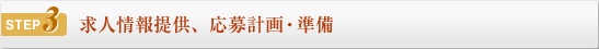 STEP3 求人情報提供、応募計画・準備